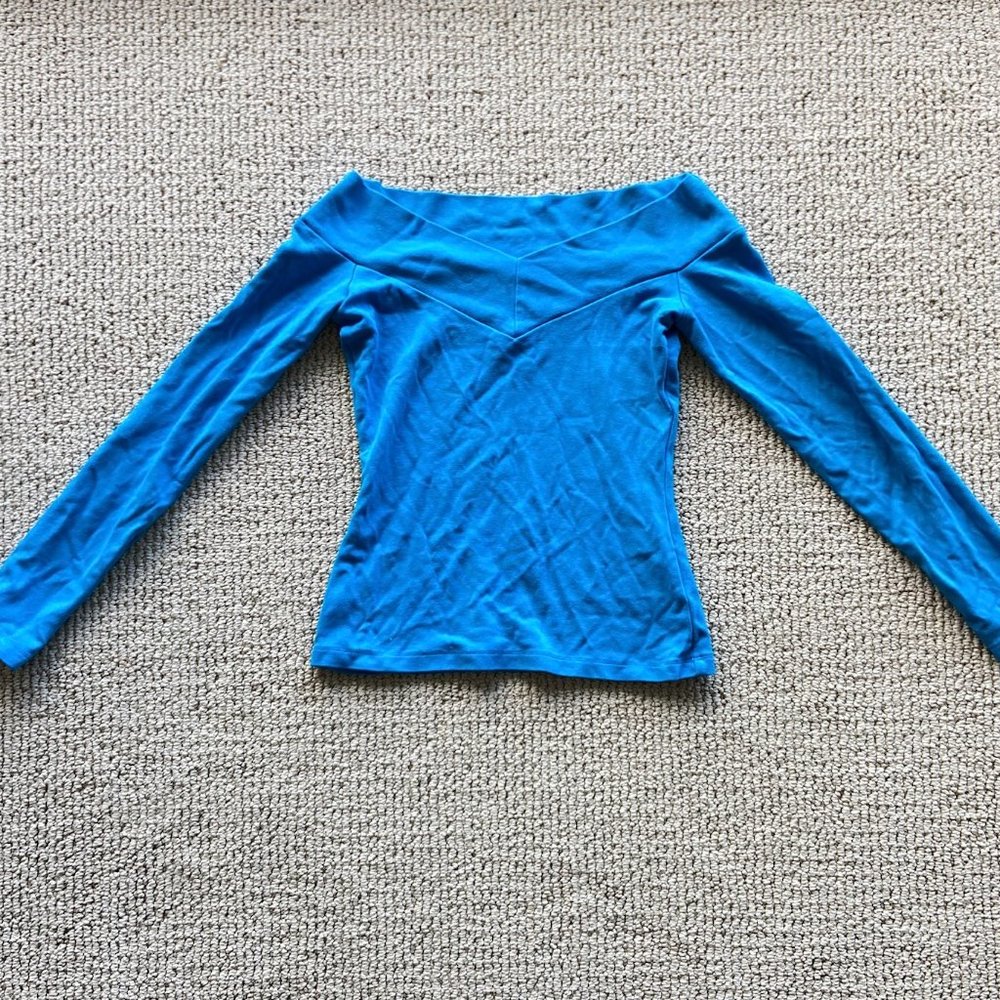 figure skater longsleeve off the shoulder top